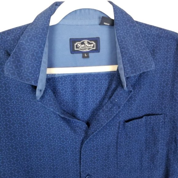 Nat Nast Luxury Originals Mens L Blue Geometric Pr - Picture 2 of 7